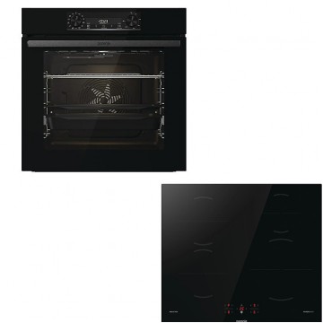 Gorenje BOS6737E06BG + GI6401BSC Φούρνος άνω Πάγκου 77lt με Επαγωγικές Εστίες Π59.5εκ. Μαύρος